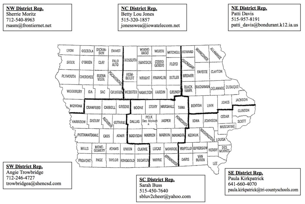 District Map Iowa Cheerleading Coaches' Association